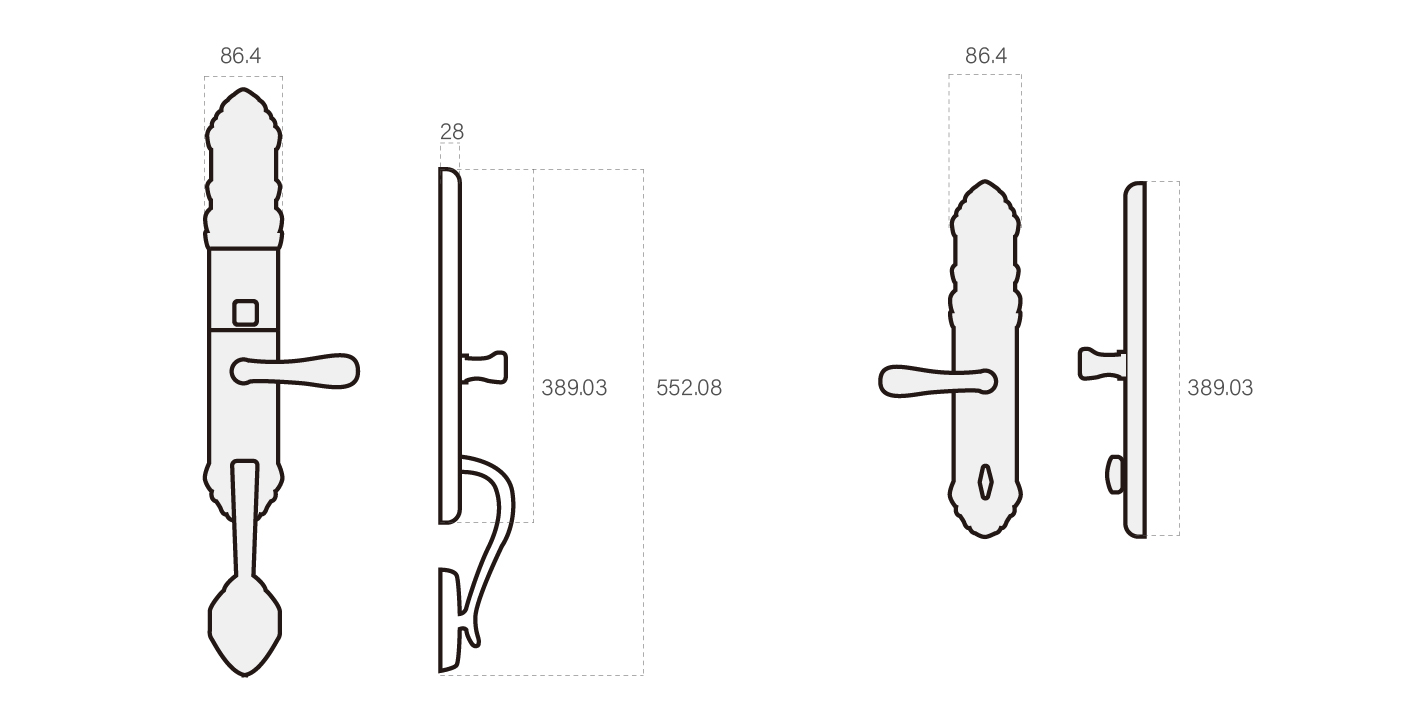 Schéma de la serrure à main électronique pour la vérification des empreintes digitales de luxe